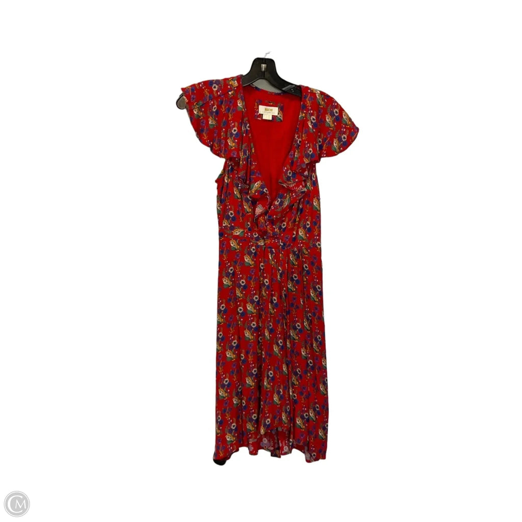 Dress Party Midi By Maeve In Red, Size: 2