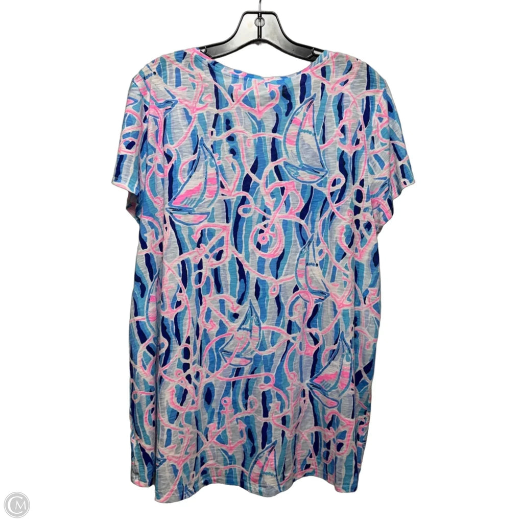 Top Short Sleeve Designer By Lilly Pulitzer In Nautical Print, Size: Xxl