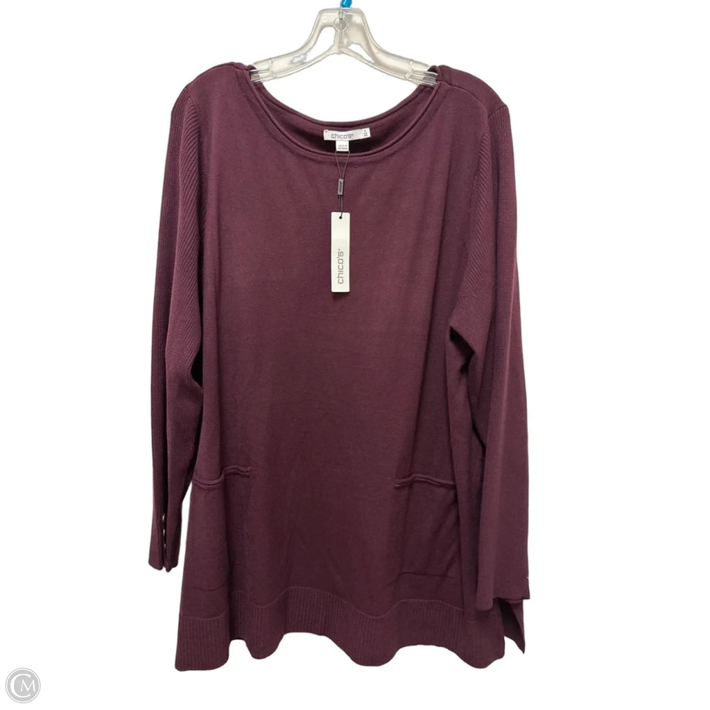 Tunic Long Sleeve By Chicos In Purple, Size: 1x