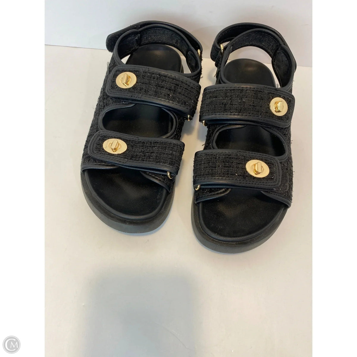 Sandals Flats By H&m In Black, Size: 7.5