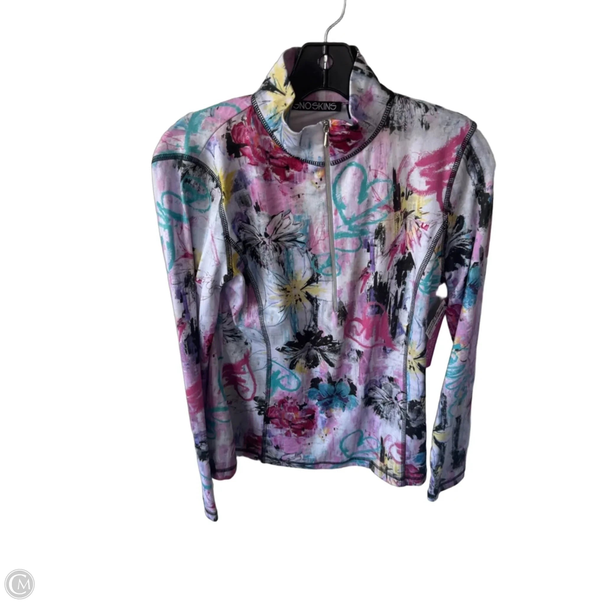 Top Long Sleeve By Clothes Mentor In Pink & White, Size: M