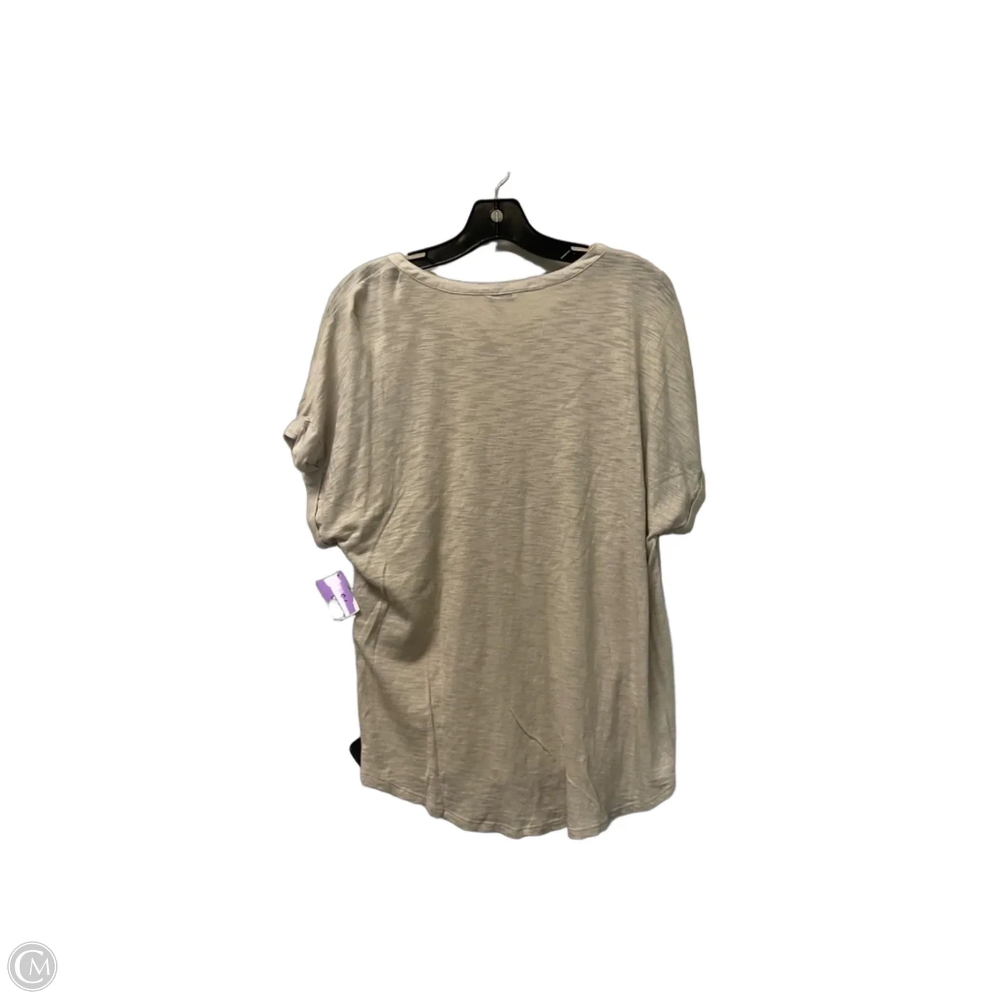 Top Short Sleeve Basic By Lucky Brand In Tan, Size: L