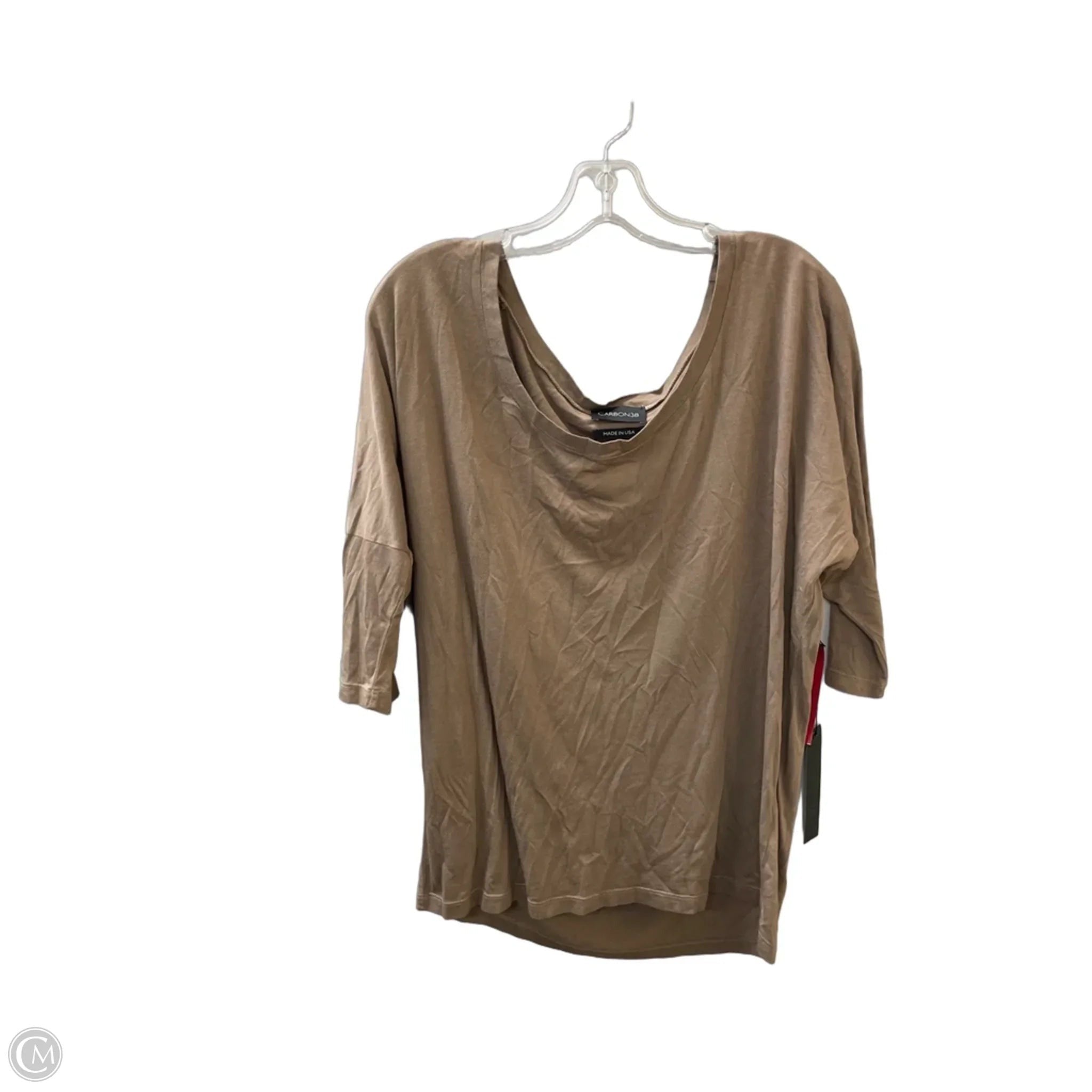 Top 3/4 Sleeve By Carbon38 In Brown, Size: Xl