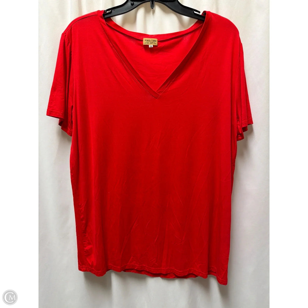 Top Short Sleeve By Piko In Red, Size: M