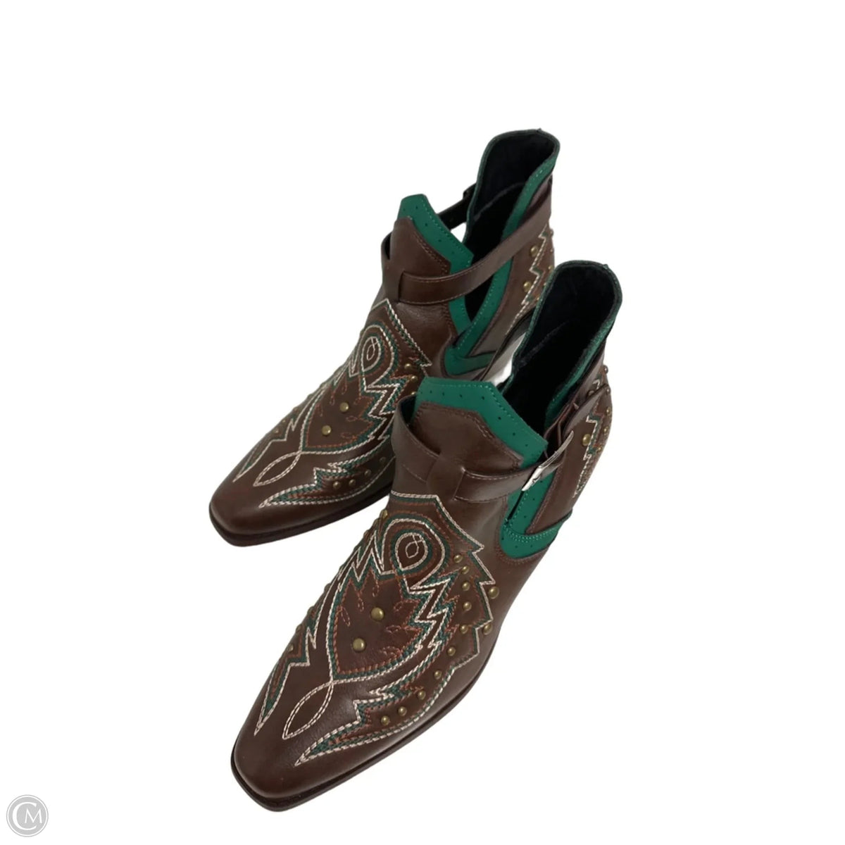 Boots Western By Clothes Mentor In Brown & Green, Size: 12