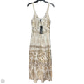 Dress Party Long By Clothes Mentor In Gold & White, Size: L
