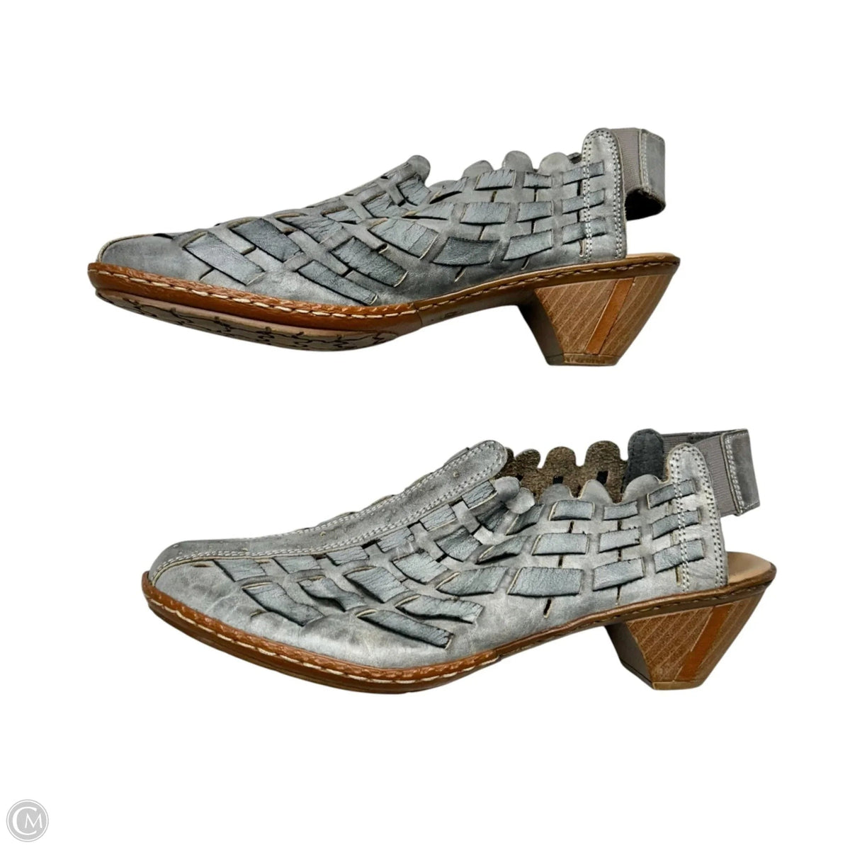 Shoes Heels Block By Riekers In Grey, Size: 6.5