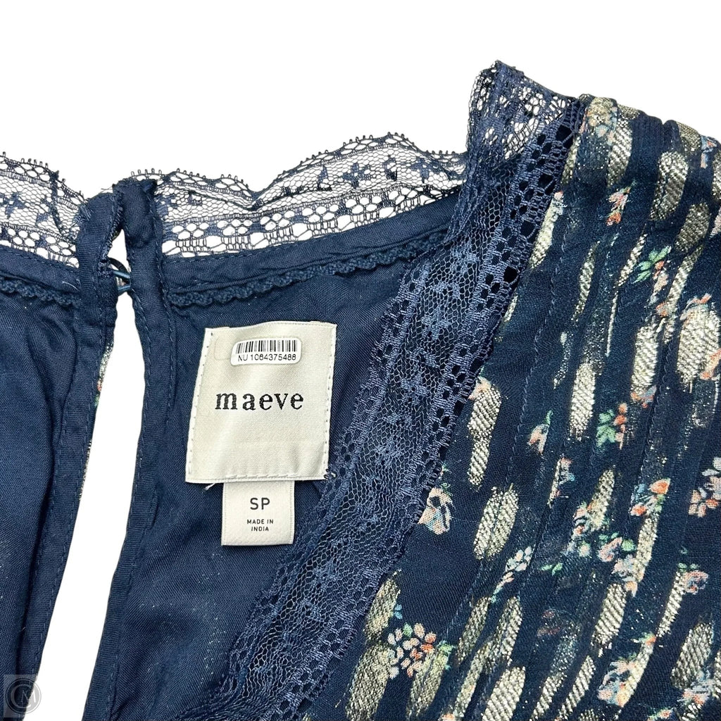 Dress Casual Short By Maeve In Blue & Gold, Size: Sp