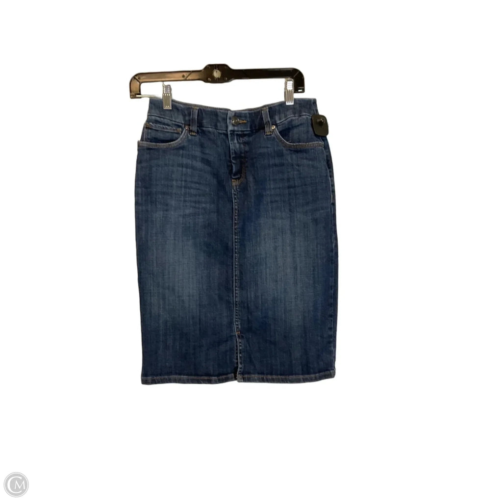 Skirt Midi By Chicos In Blue Denim, Size: 0