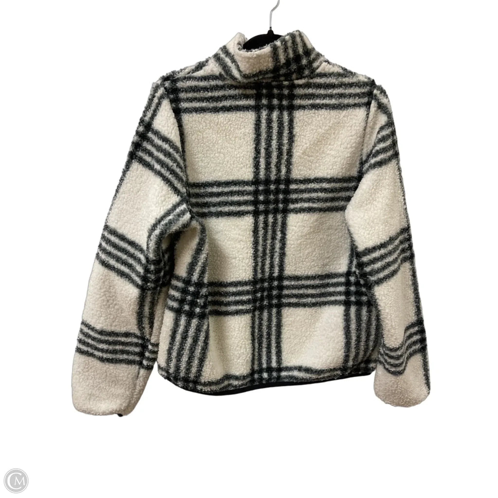 Jacket Faux Fur & Sherpa By Clothes Mentor In Black & White, Size: M