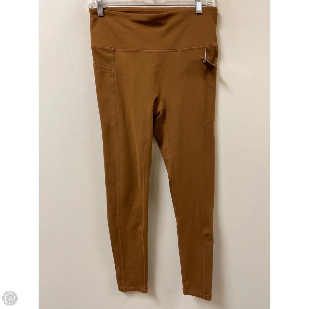 Athletic Leggings By Mono B In Brown, Size: L