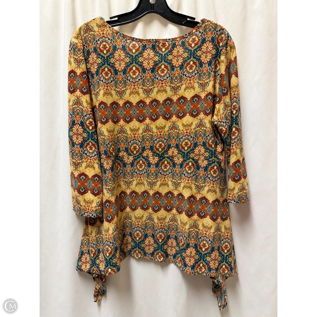 Top 3/4 Sleeve By Clothes Mentor In Tan, Size: Xl