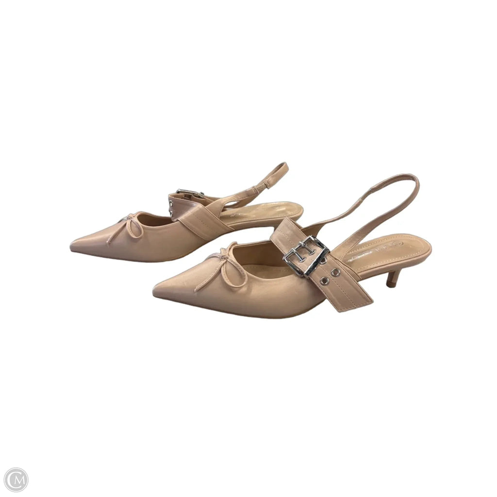 Shoes Heels Kitten By Clothes Mentor In Tan, Size: 7.5