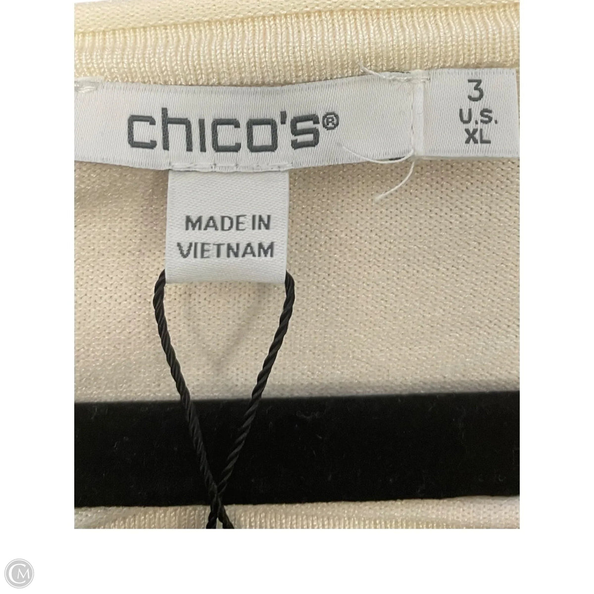 Top Long Sleeve By Chicos In Cream, Size: Xl
