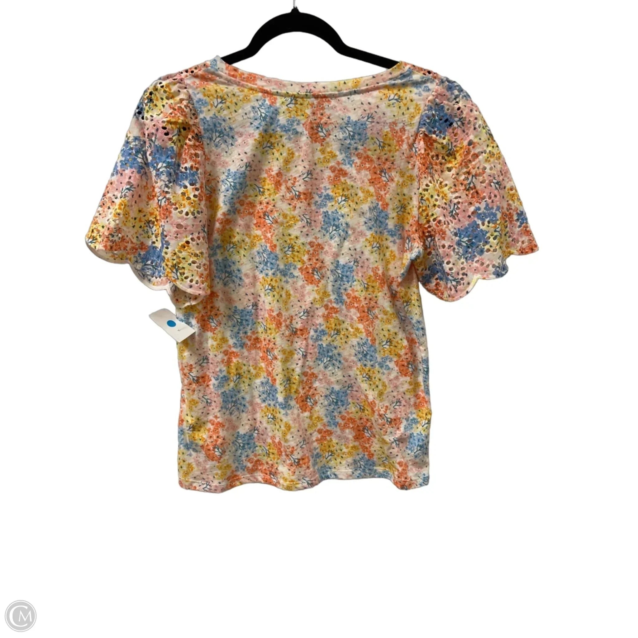Top Short Sleeve By Loft In Floral Print, Size: S