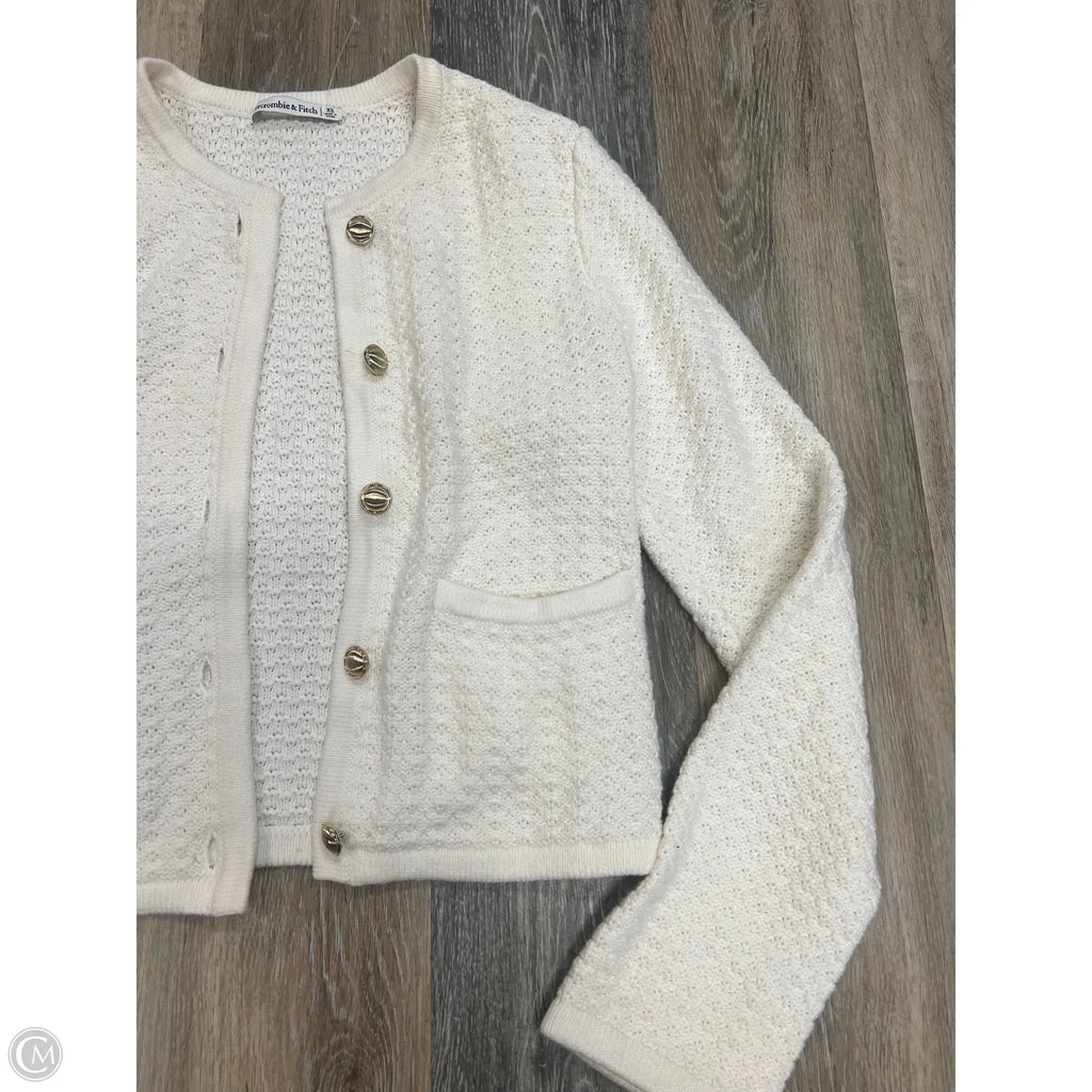 Sweater Cardigan By Abercrombie And Fitch In Cream, Size: Xs