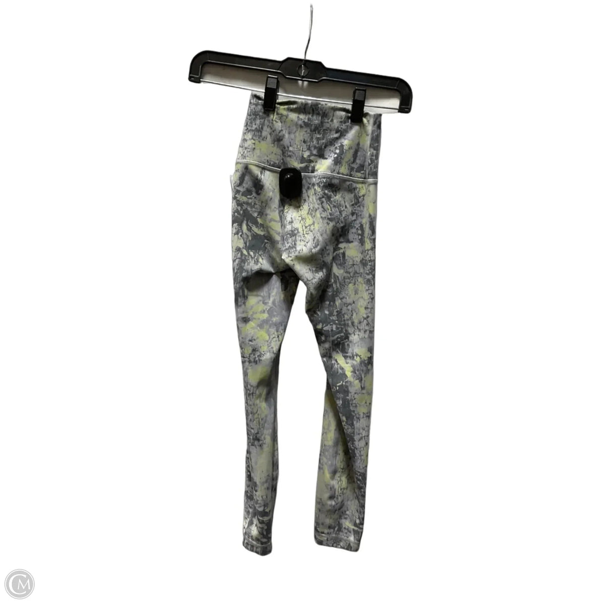 Athletic Leggings By Lululemon In Grey & Yellow, Size: 0