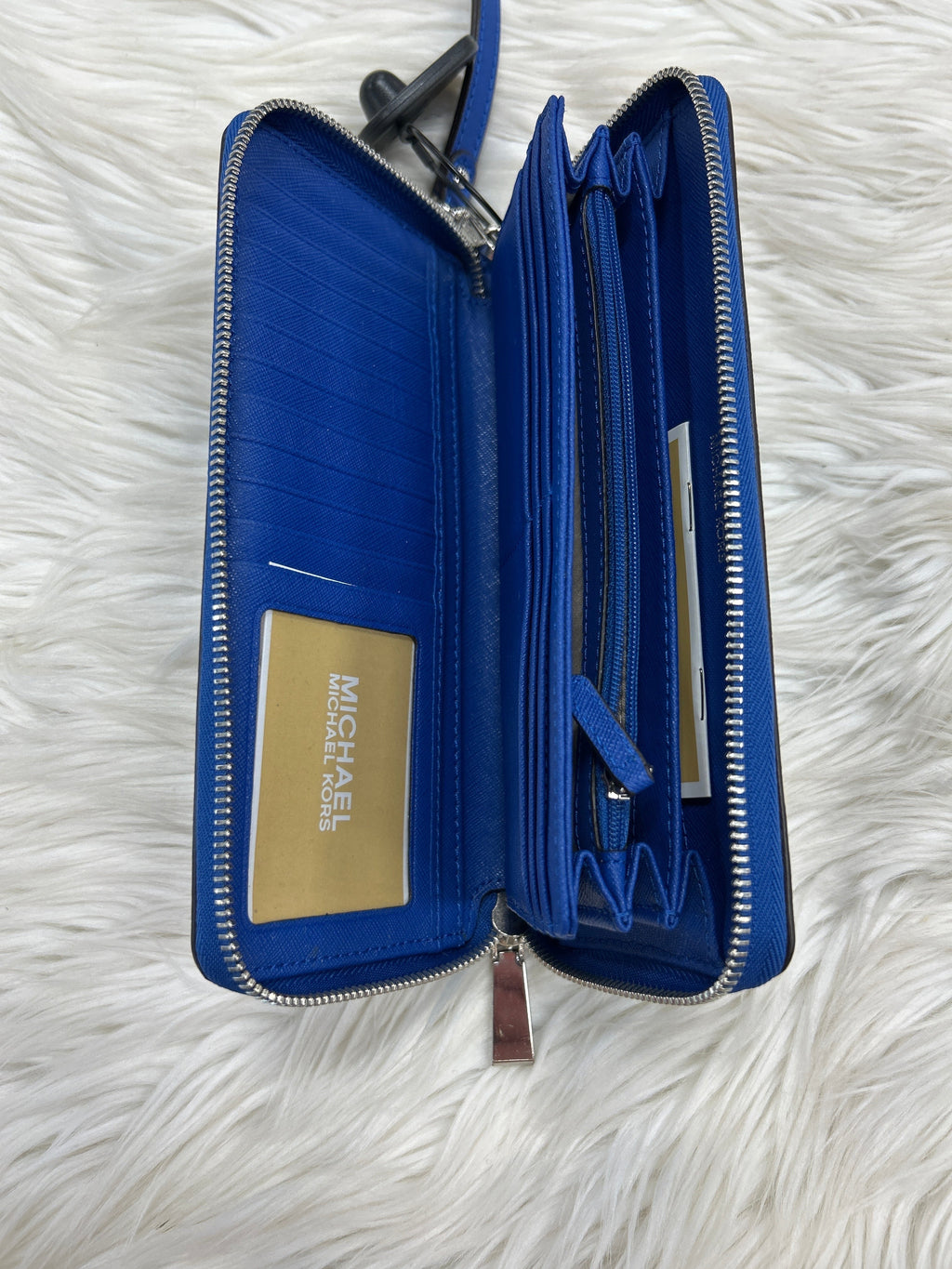 Wallet By Michael By Michael Kors In Blue, Size:Large