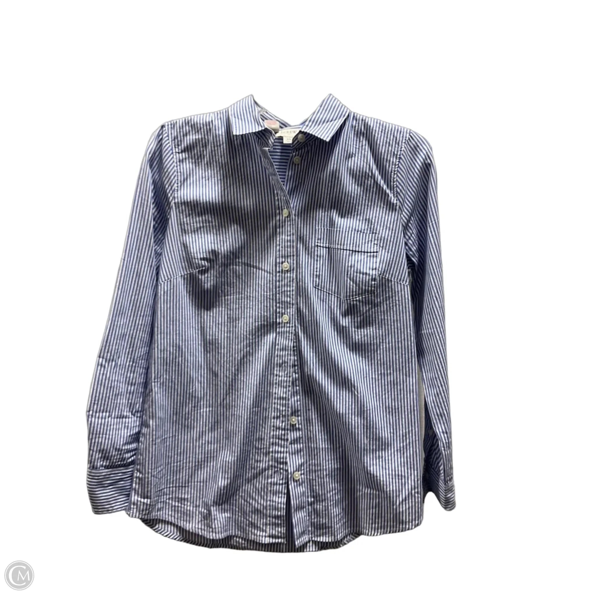 Blouse Long Sleeve By J. Crew In Striped Pattern, Size: Xs