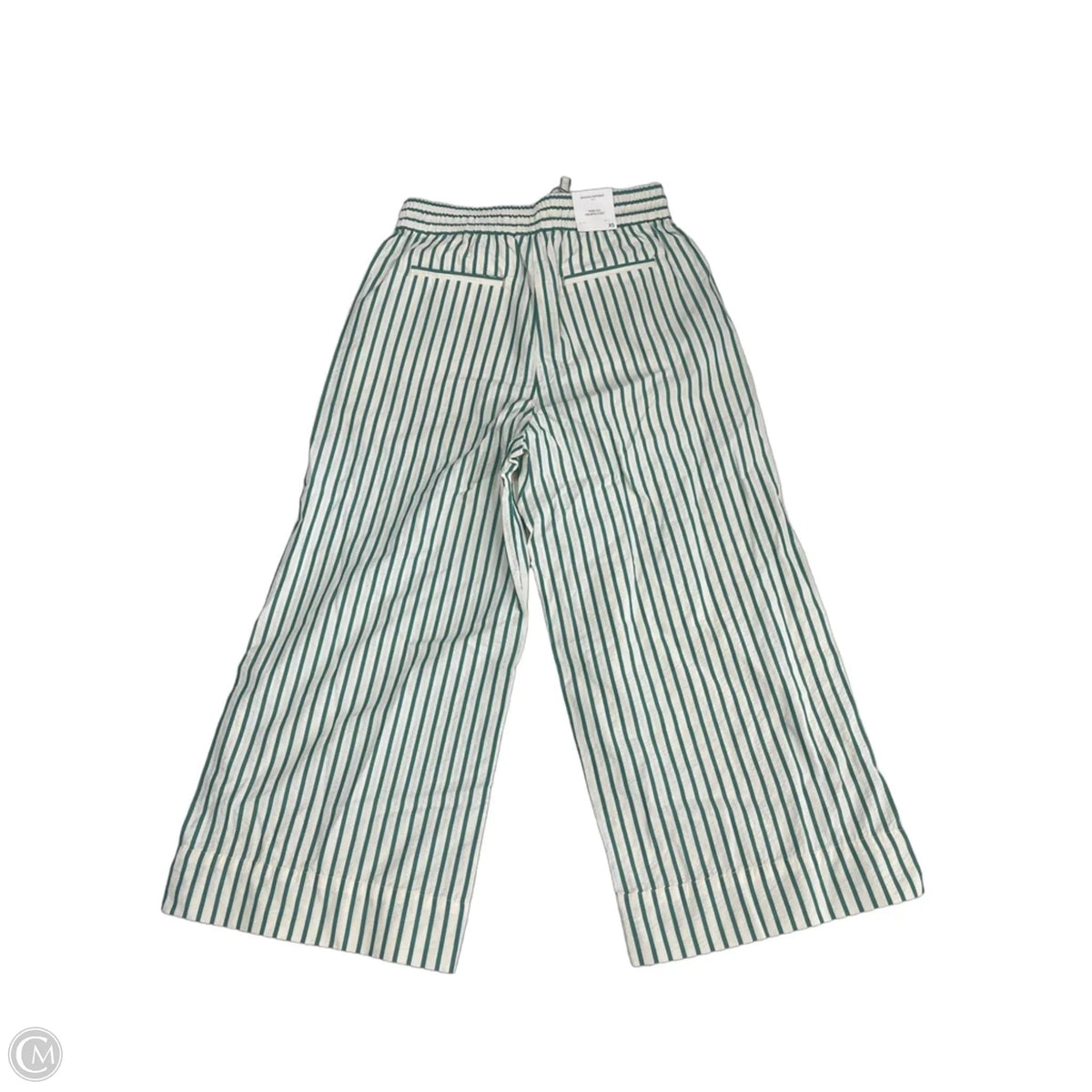 Pants Cropped By Banana Republic In Cream & Green, Size: Xs