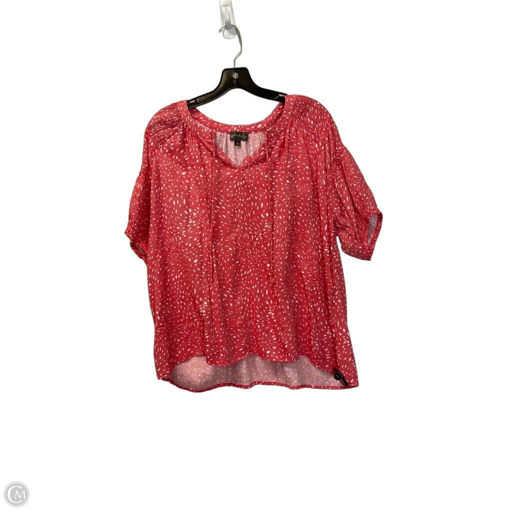 Top Short Sleeve By Wonderly In Red, Size: L