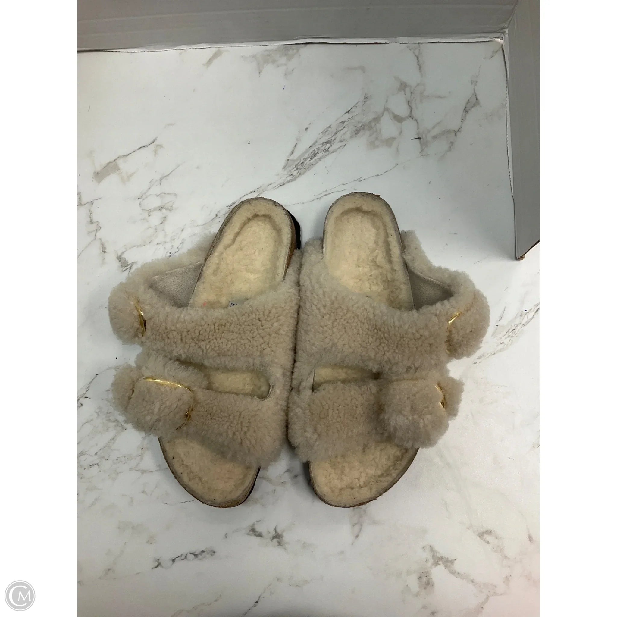 Slippers By Birkenstock In Cream, Size: 9