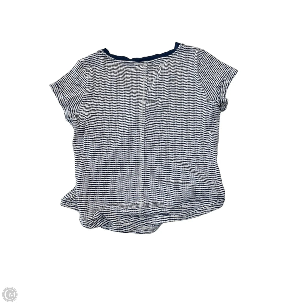 Top Short Sleeve By Pilcro In Blue & White, Size: L