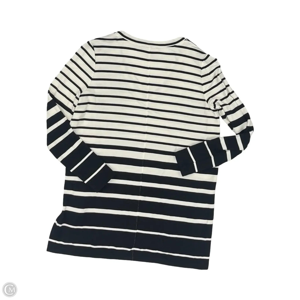 Top Long Sleeve By Loft In Black & White, Size: S