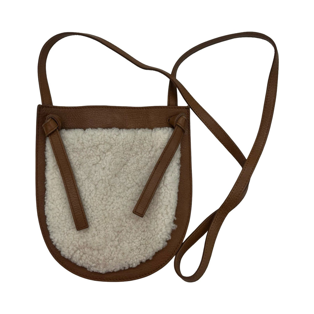 Crossbody Leather By Madewell In Brown & Cream, Size:Small