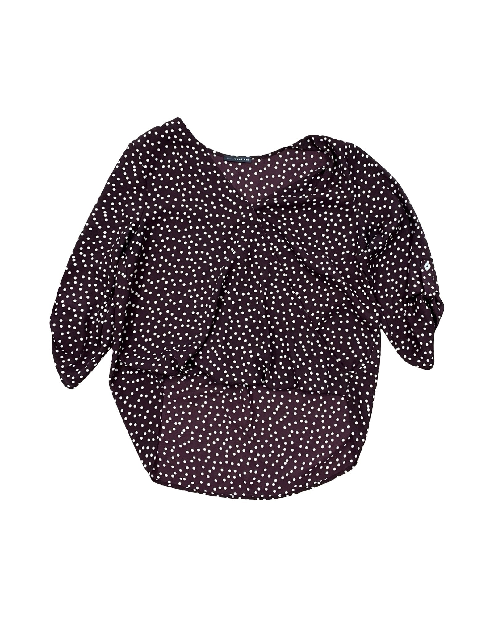 Top 3/4 Sleeve By West Kei In Maroon, Size:M