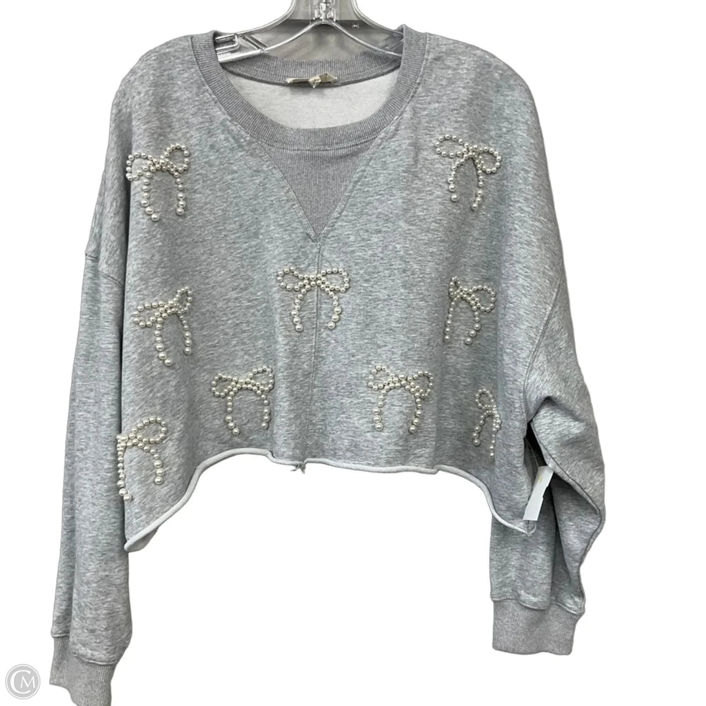 Sweatshirt Crewneck By Peach Love Cream California In Grey, Size: S