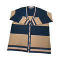 Sweater Cardigan Designer By Alice + Olivia In Black & Brown, Size:Xl