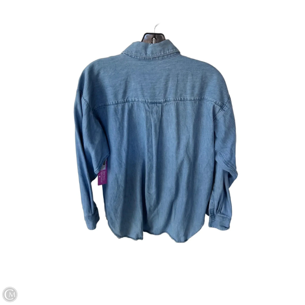 Top Long Sleeve By Loft In Blue Denim, Size: M