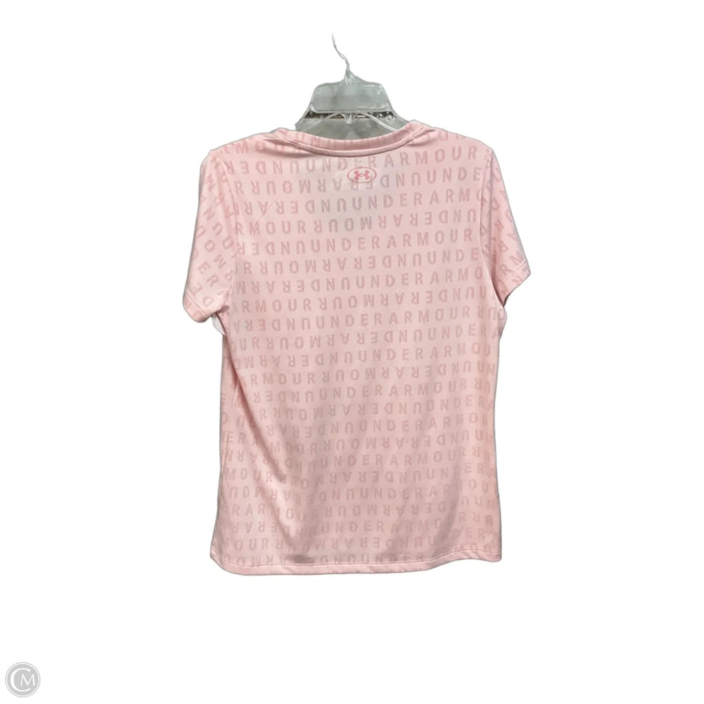 Athletic Top Short Sleeve By Under Armour In Pink, Size: L