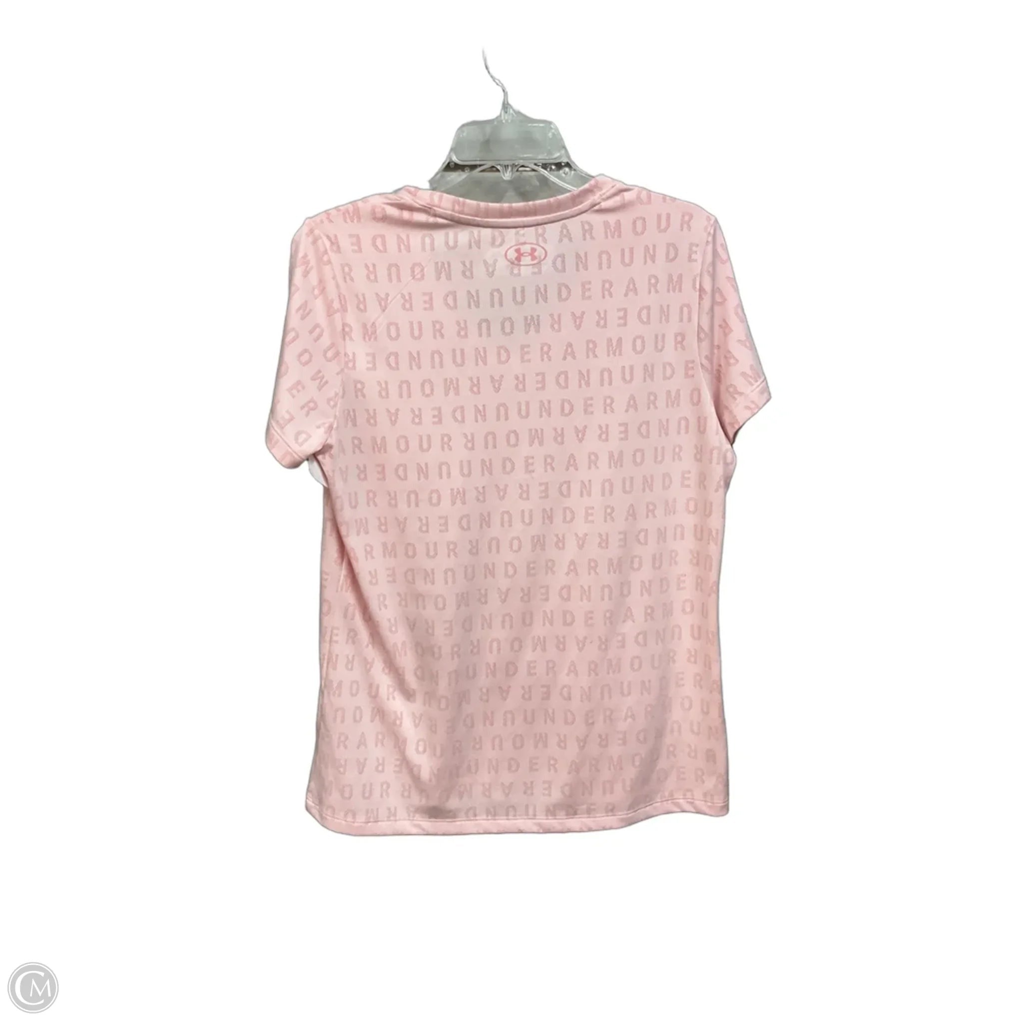 Athletic Top Short Sleeve By Under Armour In Pink, Size: L