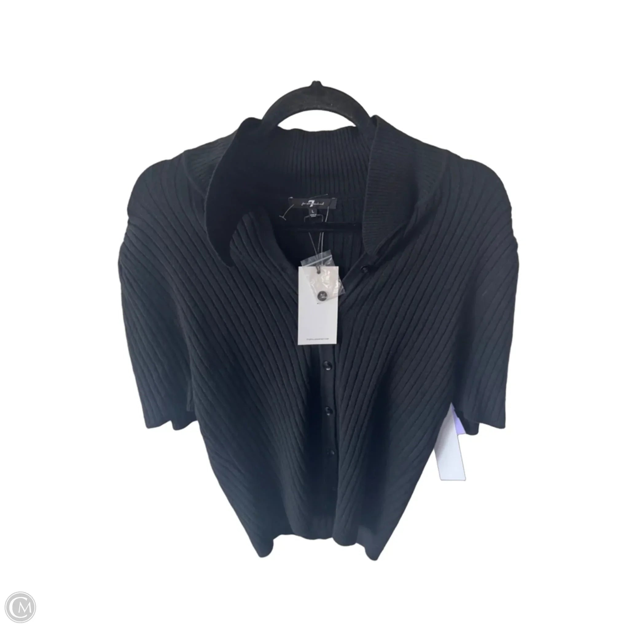 Sweater Short Sleeve By 7 For All Mankind In Black, Size: L
