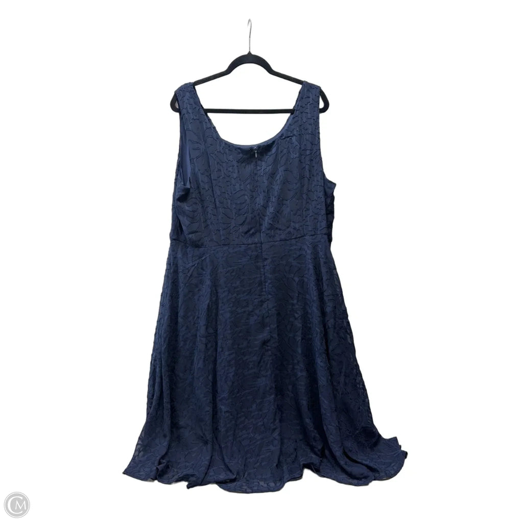 Dress Casual Short By Carmen By Carmen Marc Valvo In Blue, Size: 20