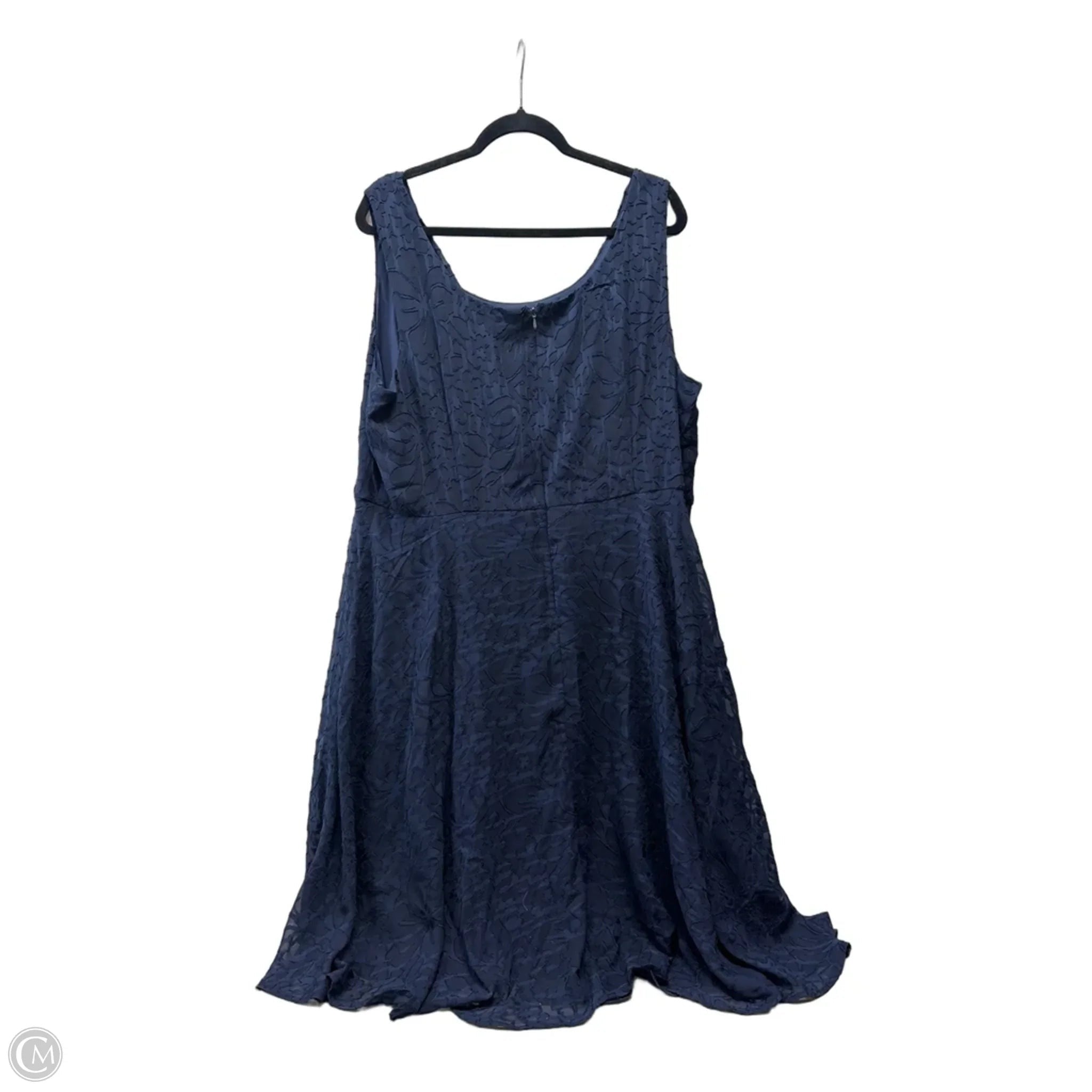Dress Casual Short By Carmen By Carmen Marc Valvo In Blue, Size: 20