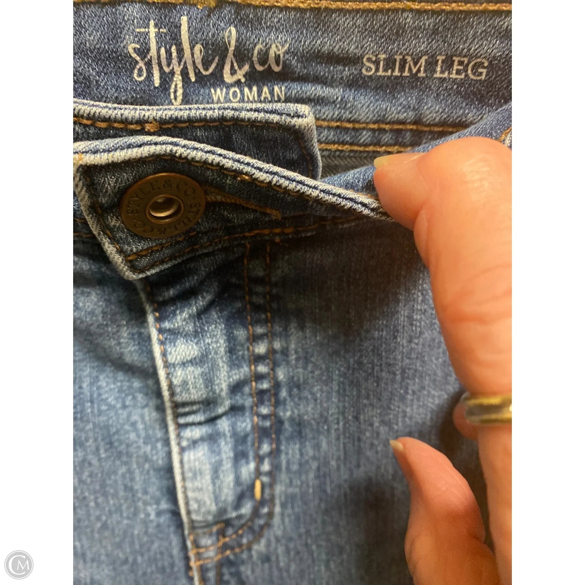 Jeans Straight By Style And Company In Blue Denim, Size: 1x