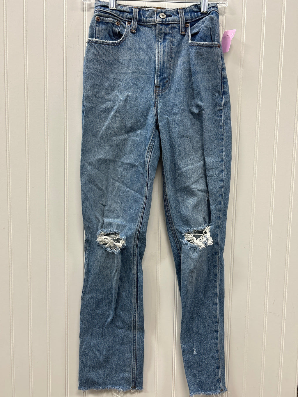 Jeans Straight By Abercrombie And Fitch In Blue Denim, Size:0