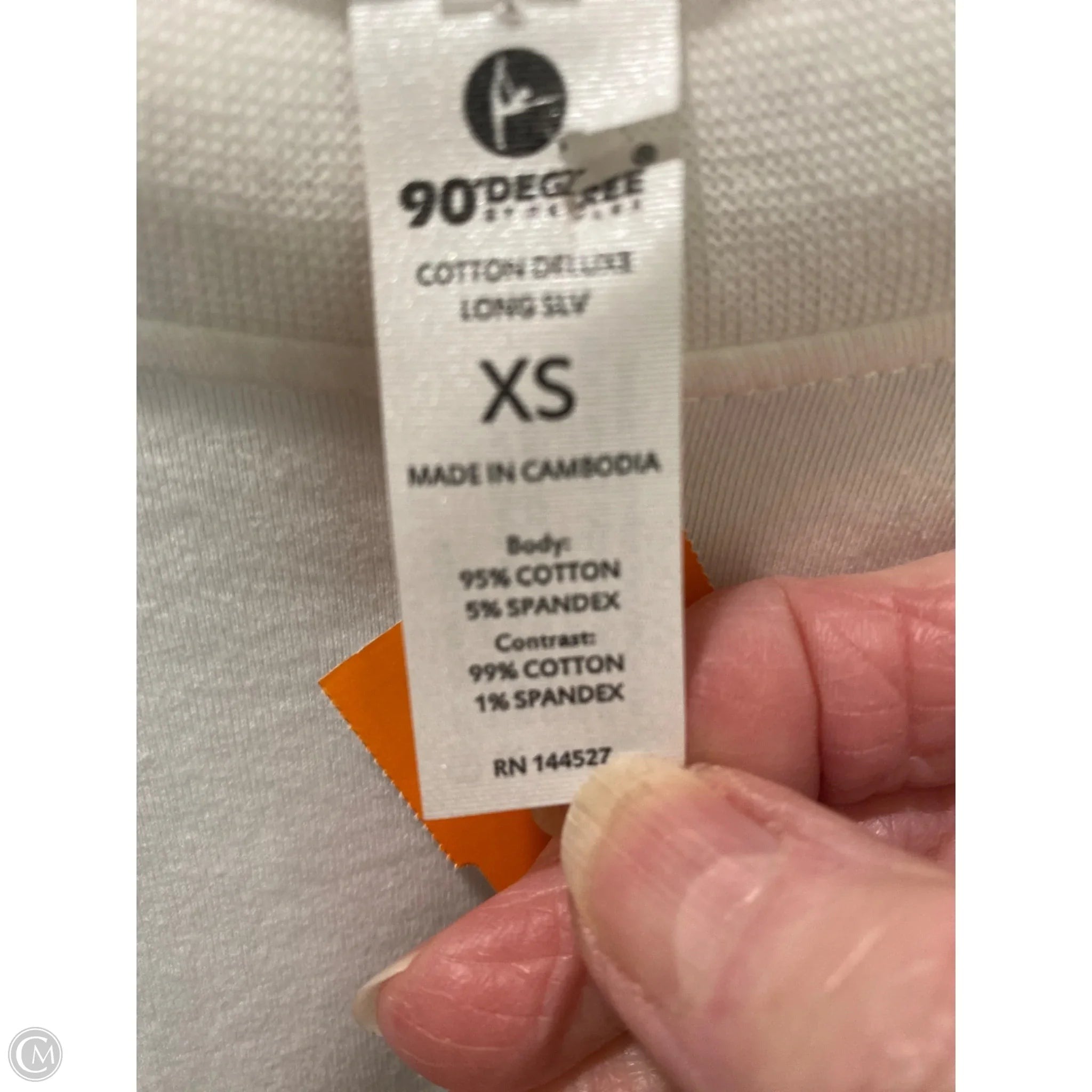 Athletic Top Long Sleeve Crewneck By 90 Degrees By Reflex In White, Size: Xs