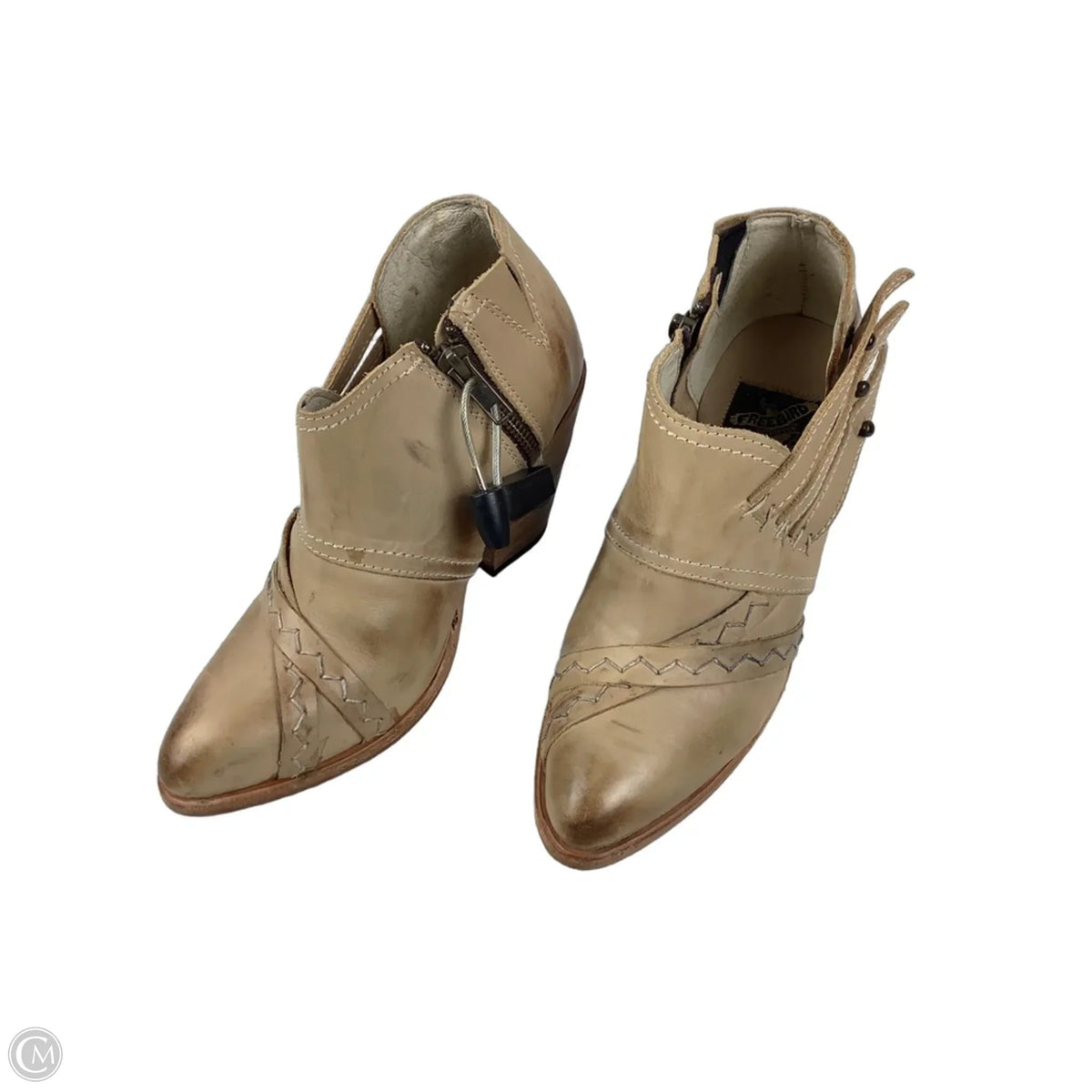 Boots Ankle Heels By Freebird In Tan, Size: 6