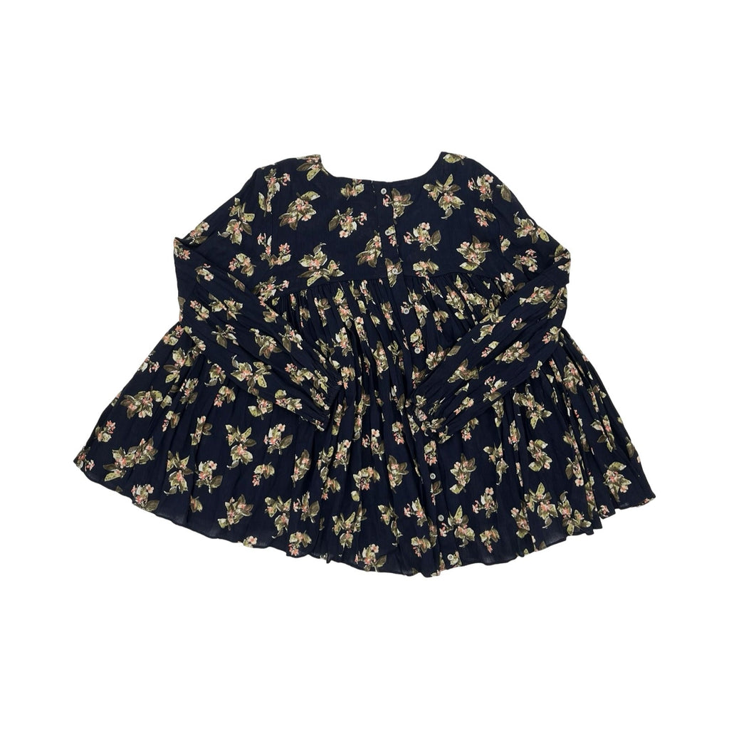 Blouse Ls By Chelsea And Theodore In Navy, Size:L