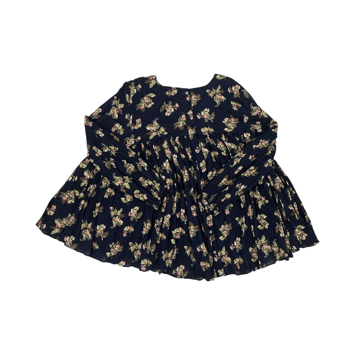 Blouse Ls By Chelsea And Theodore In Navy, Size:L