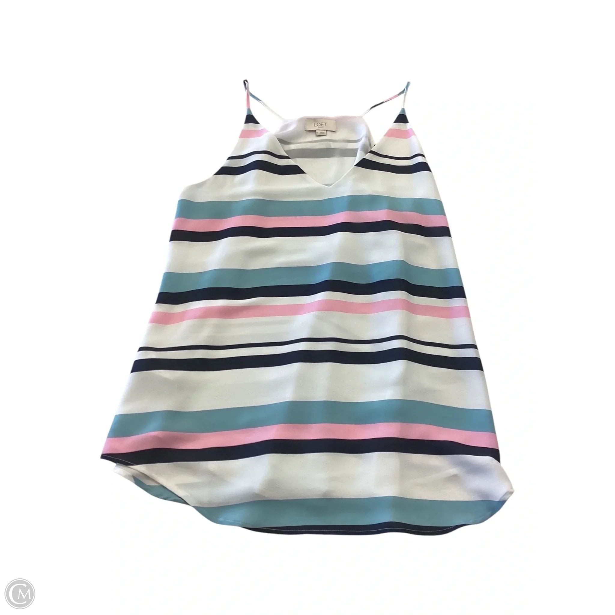 Top Sleeveless By Loft In Striped Pattern, Size: S