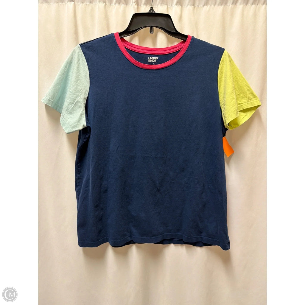 Top Short Sleeve By Lands End In Navy, Size: L