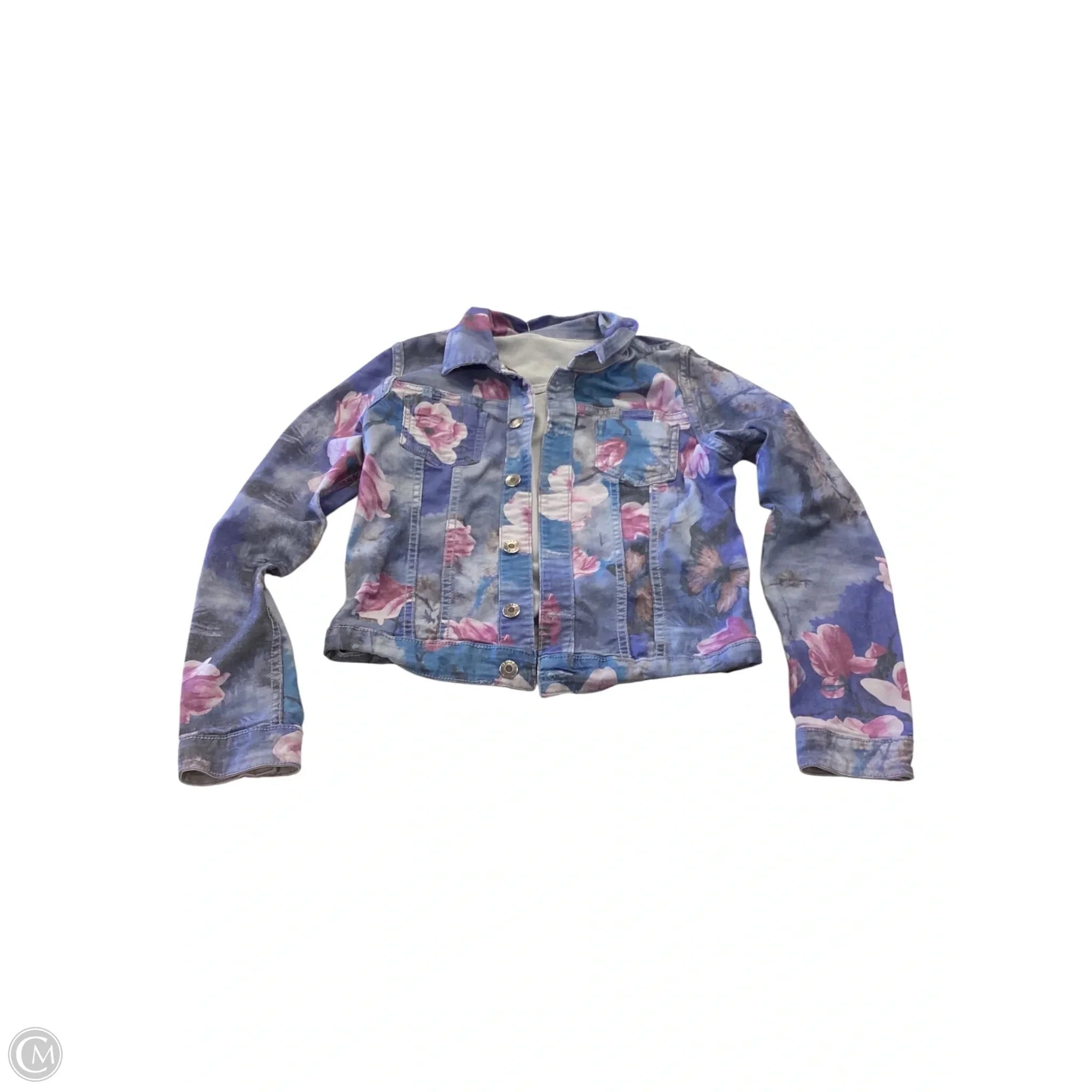 Jacket Denim By Clothes Mentor In Floral Print, Size: S
