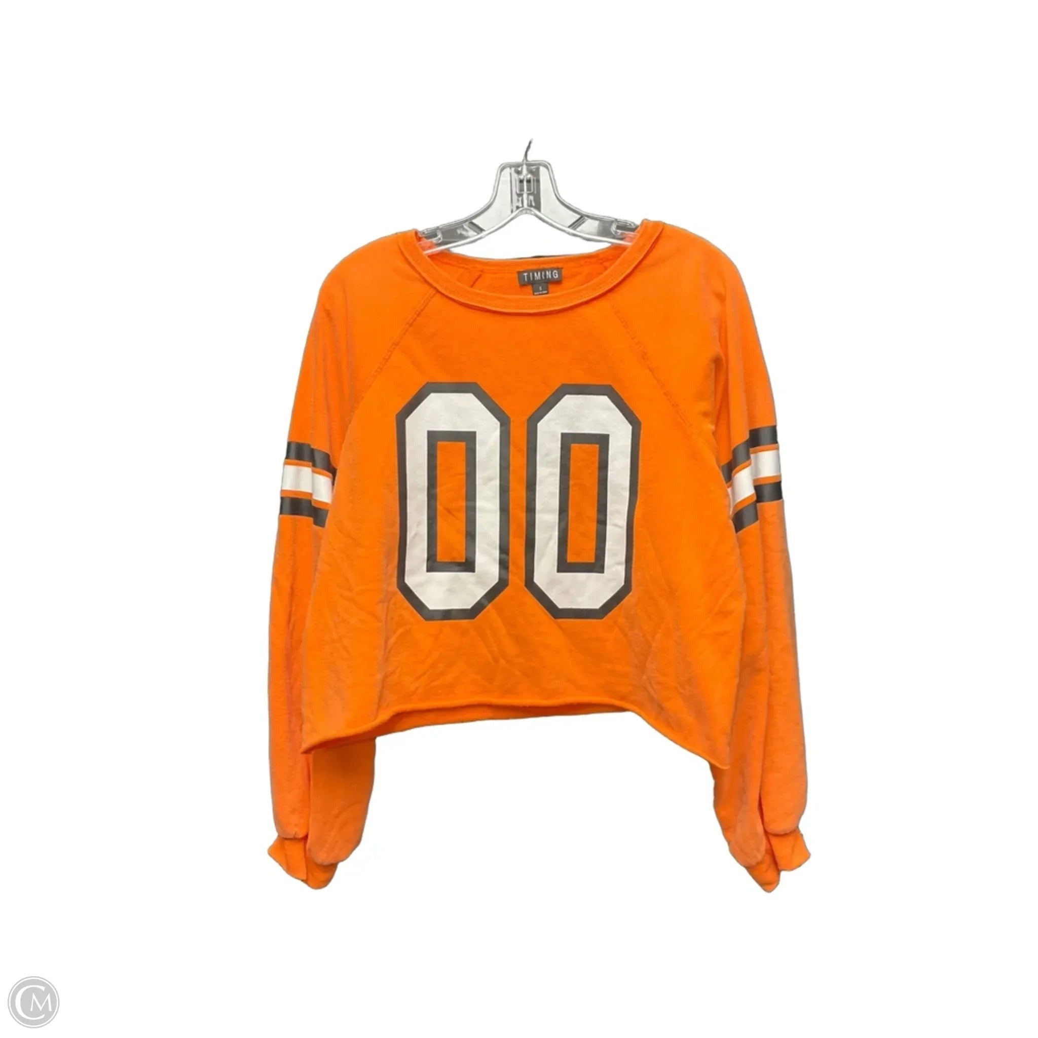 Sweatshirt Collar By Timing In Orange, Size: S