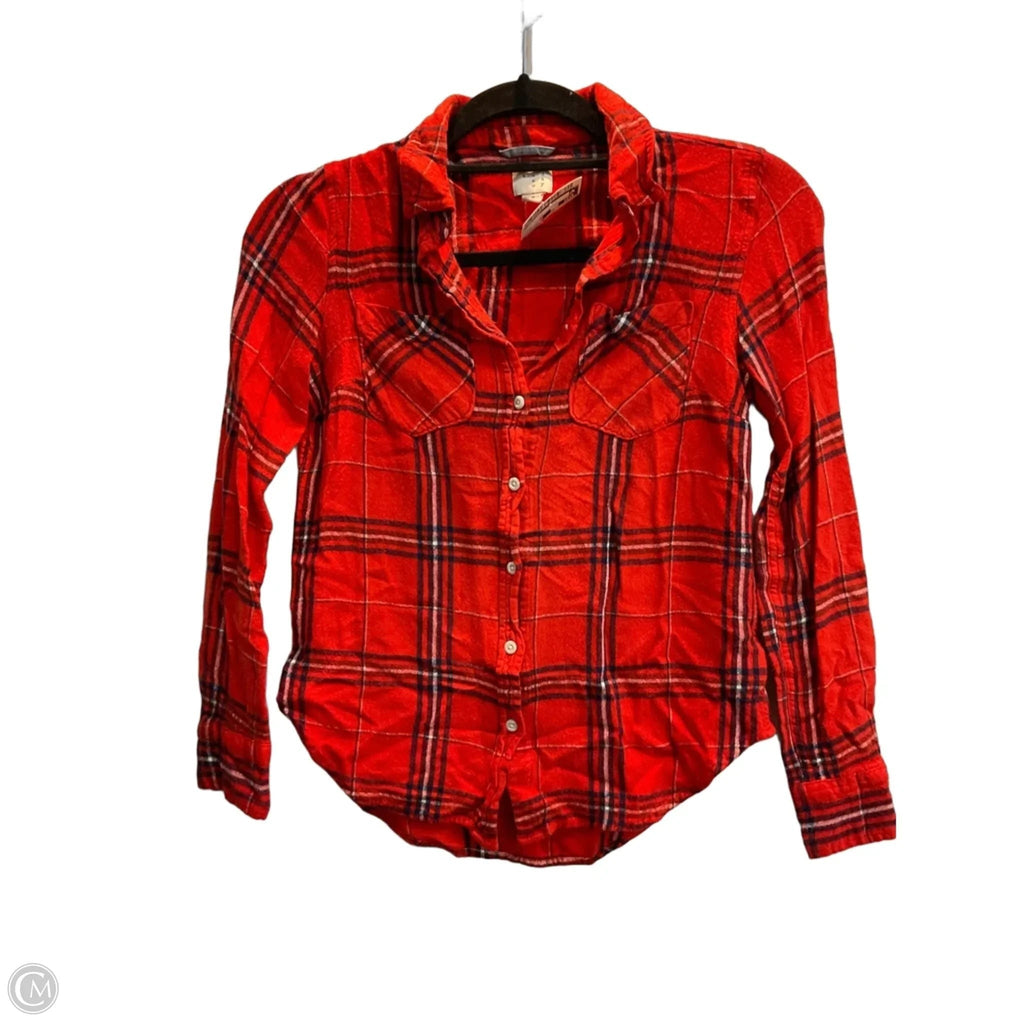 Top Long Sleeve By A New Day In Plaid Pattern, Size: S