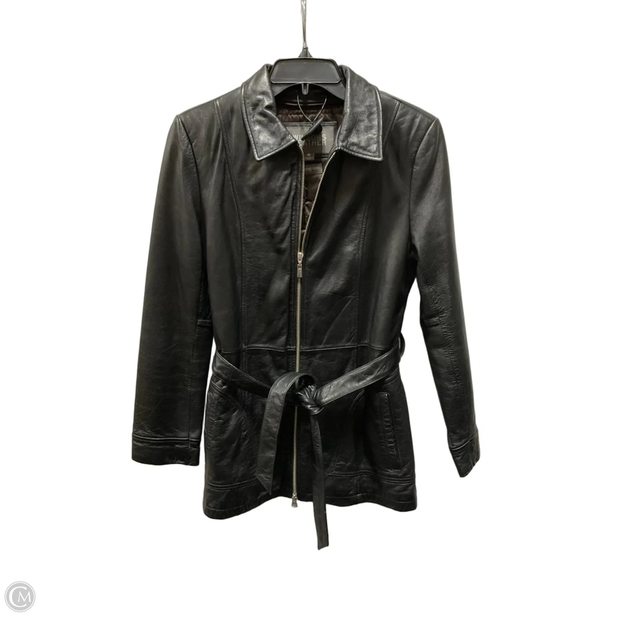 Jacket Leather By Wilsons Leather In Black, Size: M